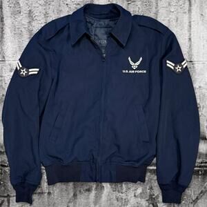 US Air Force CWU Flight Jacket 42R Military Bomber Jacket Navy Blue
